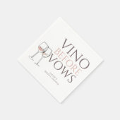 Kritzel-Weingläser Vino Before Vows Brautparty Serviette (Ecke)
