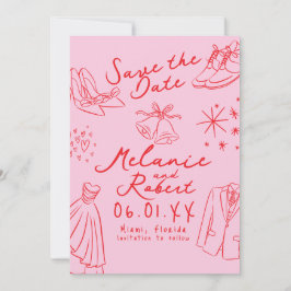 Kritzeleien Handgezeichnet Schwarz Weiß Bräutigam Save The Date