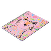 Kritzelkatze Notizbuch Rosa Notizblock (Linke Seite)