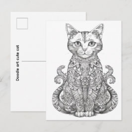 Kritzelkunst süße Katze Postkarte