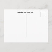 Kritzelkunst süße Katze Postkarte (Rückseite)