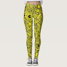 Kritzelmuster-Leggings