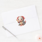Kritzelndes Axolotl Runder Aufkleber (Umschlag)