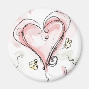 Kritzelndes rosa Herz Magnet