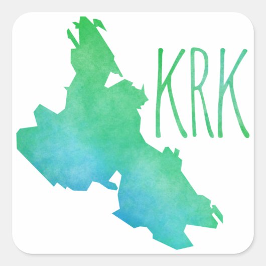 Krk Quadratischer Aufkleber (Vorderseite)