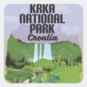 Krka Nationalpark Kroatien Quadratischer Aufkleber