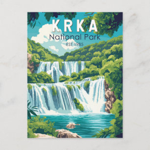 Krka Nationalpark Kroatien Reise Kunst Vintage Postkarte