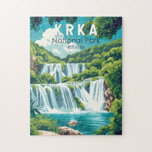 Krka Nationalpark Kroatien Reise Kunst Vintage Puzzle
