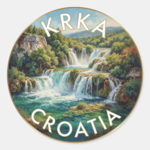 Krka Nationalpark Kroatien Wasserfälle Runder Aufkleber