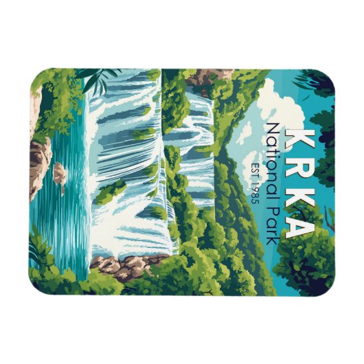 Krka Nationalpark Kvarnerbucht Vintag Magnet (Horizontal)