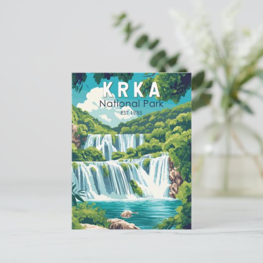 Krka Nationalpark Kvarnerbucht Vintag Postkarte (Stehend Vorderseite)