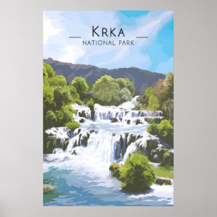Krka Nationalpark Reiseplakat Kroatien Poster