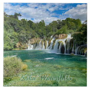 Krka Wasserfälle in Kroatien Abgelegene Panoramare Fliese