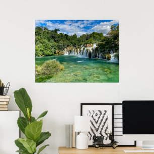 Krka-Wasserfälle in Kroatien Panoramablick Poster