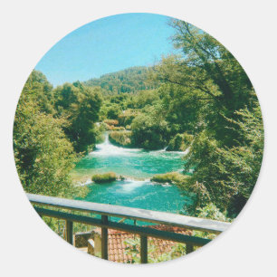 Krka Wasserfälle - Krka Nationalpark - Kroatien Runder Aufkleber