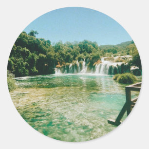Krka-Wasserfälle - Krka-Nationalpark - Kroatien Runder Aufkleber