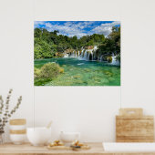 Krka Wasserfälle Kroatien Panoramablick Poster (Küche)