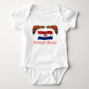 Kroate Sretan Bozic (frohe Weihnachten) Baby Strampler