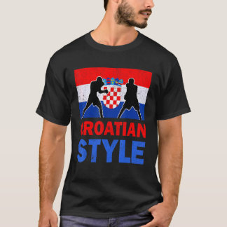 Kroatianisches Boxen Vintage Kroatien Flagge Kroat T-Shirt