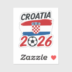 Kroatien 2026 Fußballfan-Design Flaggenfarben Aufkleber