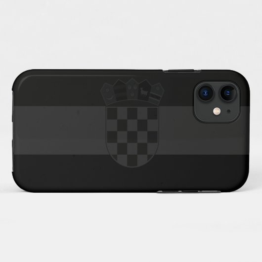 Kroatien Blackout/Stealth-Flag Case-Mate iPhone Hülle (Rückseite (Horizontal))