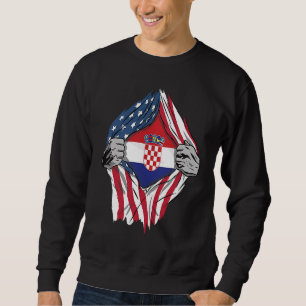 Kroatien Blut in mir Kroatische Flagge Sweatshirt