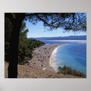 Kroatien, Brac Island, Bol, Golden Cape Beach Poster