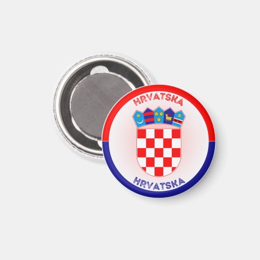 Kroatien - Coat of Arms Circle Shape Magnet (Vorderseite/Rückseite)