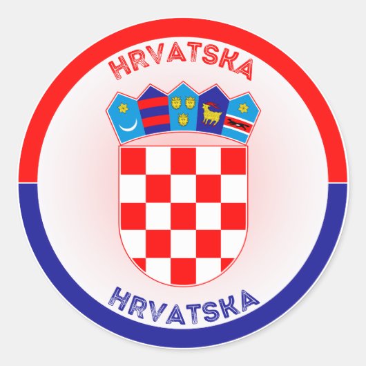Kroatien - Coat of Arms Circle Shape Runder Aufkleber (Vorderseite)