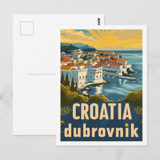 Kroatien Dubrovnik Vintag Berühmter Reiseort Postkarte (Vorne/Hinten)