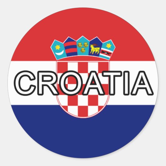 Kroatien Euro-Sticker Runder Aufkleber (Vorderseite)