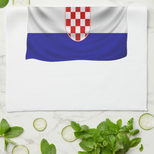 Kroatien Fan Design Geschirrtuch (Gefaltet)