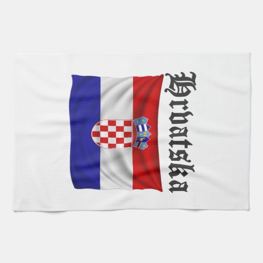 Kroatien Fan Design  Geschirrtuch (Horizontal)