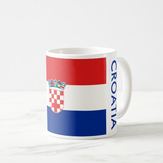 KROATIEN FLAG KAFFEETASSE (VorderseiteRechts)