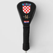 Kroatien & Flag Mit Monogramm Golf Clubs Abdeckung Headcover (Vorderseite)