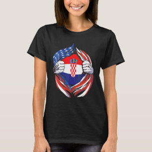Kroatien-Flagge Amerikaner Stolz Auf Mein Kroatisc T-Shirt