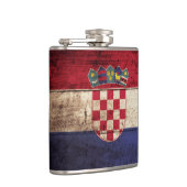 Kroatien-Flagge auf altem hölzernem Korn Flachmann (Rechts)