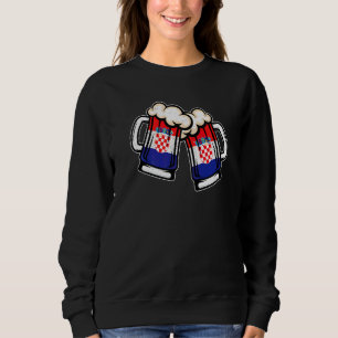 Kroatien-Flagge Bierkrug Cooles kroatisches Bier Sweatshirt