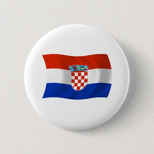 Kroatien-Flagge-Button Button (Vorderseite)