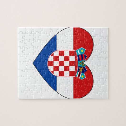 Kroatien-Flagge einfach Puzzle (Horizontal)