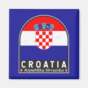 Kroatien-Flagge-Emblem abgenutzt Vintage Magnet