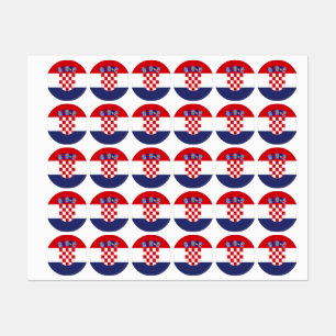 Kroatien-Flagge Etiketten