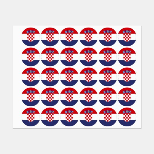 Kroatien-Flagge Etiketten (Blatt)