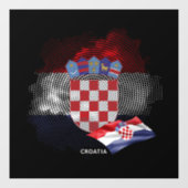 Kroatien-Flagge Fensteraufkleber (Blatt)