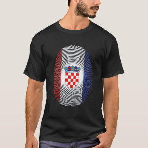 Kroatien-Flagge-Fingerabdruck-T-Shirt T-Shirt
