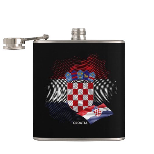 Kroatien-Flagge Flachmann (Geöffnet)