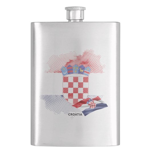 Kroatien-Flagge Flachmann (Vorderseite)