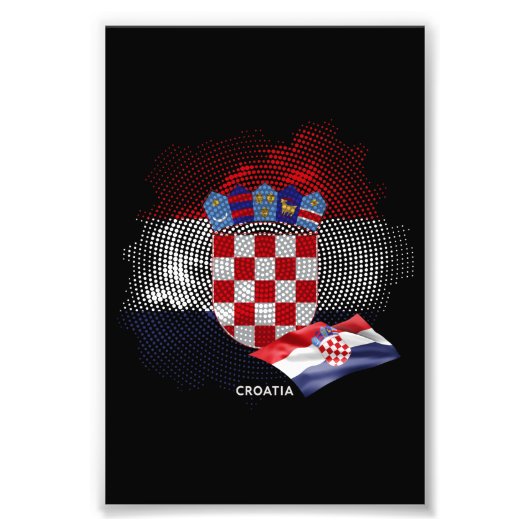Kroatien-Flagge Fotodruck (Vorne)