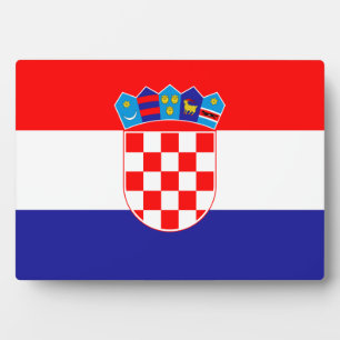 Kroatien-Flagge Fotoplatte
