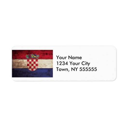 Kroatien Flagge für altes Holzkörnchen (Vorne)